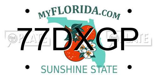 77DXGP Florida License Plate