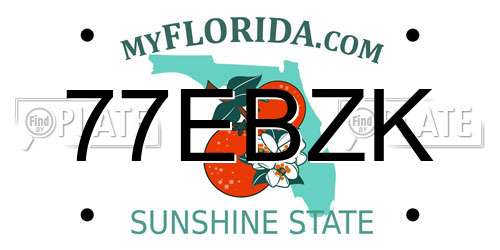 77EBZK Florida License Plate