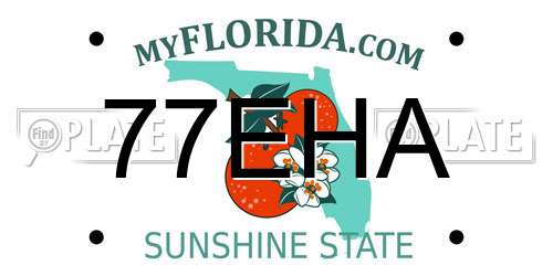 77EHA Florida License Plate