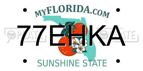 77EHKA Florida License Plate