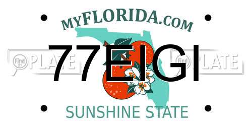 77EIGI Florida License Plate