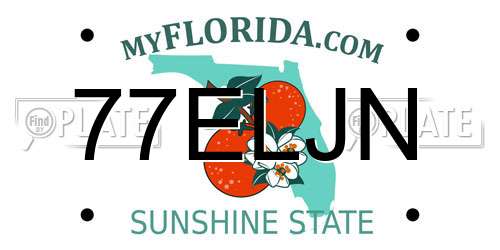 77ELJN Florida License Plate