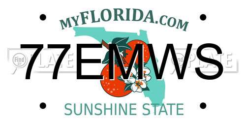 77EMWS Florida License Plate