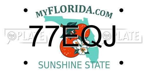 77EQJ Florida License Plate