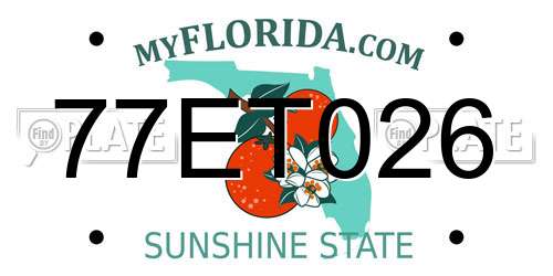 77ET026 Florida License Plate