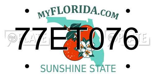 77ET076 Florida License Plate