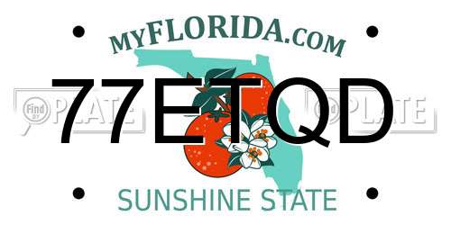 77ETQD Florida License Plate