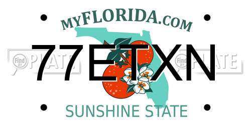 77ETXN Florida License Plate