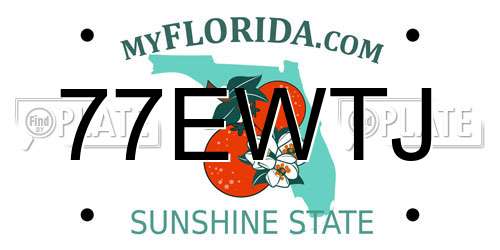 77EWTJ Florida License Plate