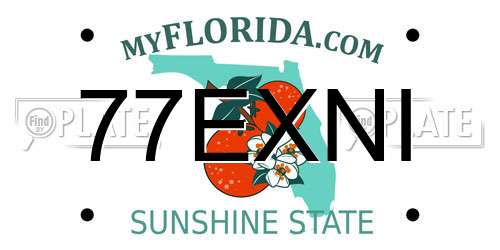 77EXNI Florida License Plate
