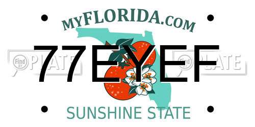 77EYEF Florida License Plate