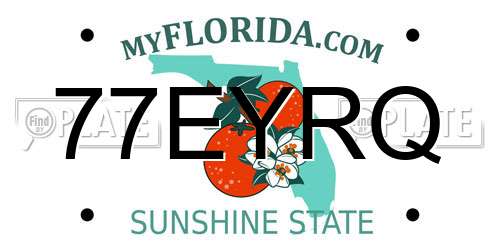 77EYRQ Florida License Plate