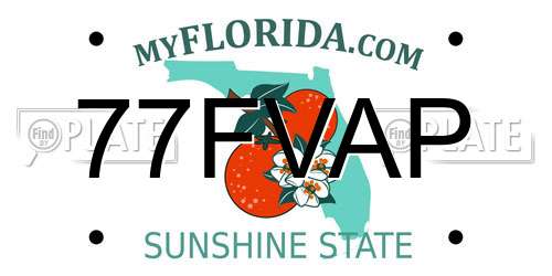 77FVAP Florida License Plate
