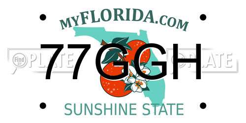 77GGH Florida License Plate