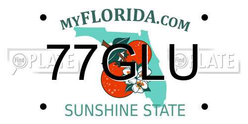 77GLU Florida License Plate