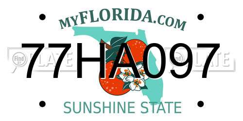 77HA097 Florida License Plate