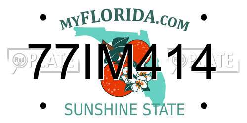 77IM414 Florida License Plate