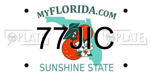 77JIC Florida License Plate