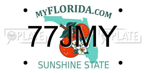 77JMY Florida License Plate