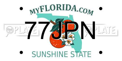 77JPN Florida License Plate