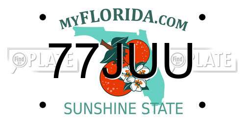 77JUU Florida License Plate