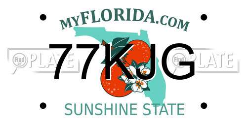 77KJG Florida License Plate
