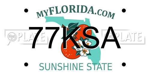 77KSA Florida License Plate