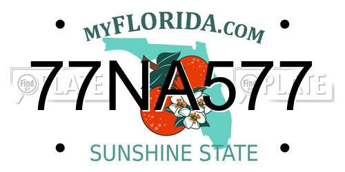 77NA577 Florida License Plate