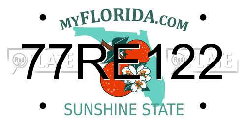 77RE122 Florida License Plate