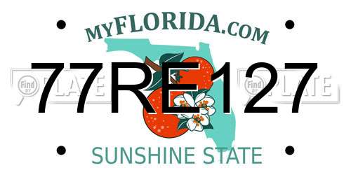 77RE127 Florida License Plate
