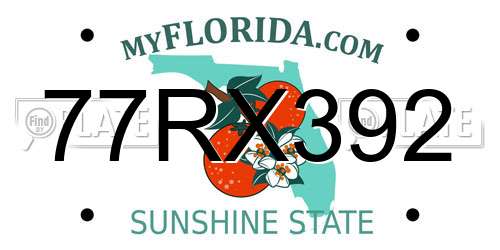 77RX392 Florida License Plate