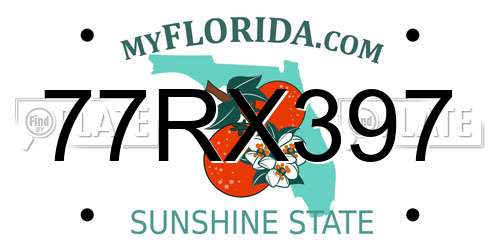 77RX397 Florida License Plate