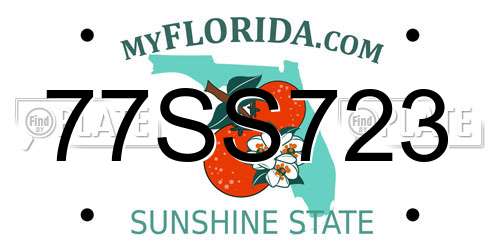 77SS723 Florida License Plate
