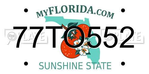 77TO552 Florida License Plate