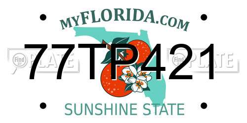 77TP421 Florida License Plate