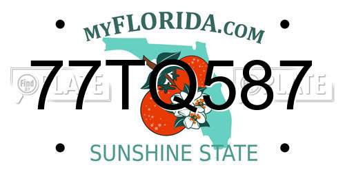 77TQ587 Florida License Plate