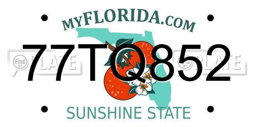 77TQ852 Florida License Plate