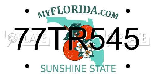 77TR545 Florida License Plate