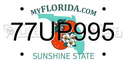 77UP995 Florida License Plate