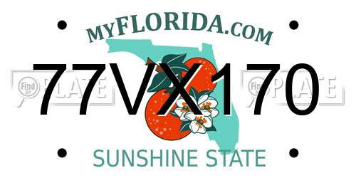 77VX170 Florida License Plate