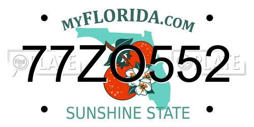 77ZO552 Florida License Plate