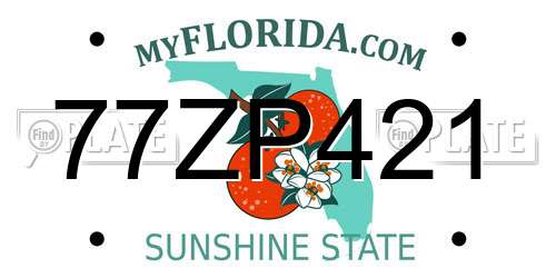 77ZP421 Florida License Plate