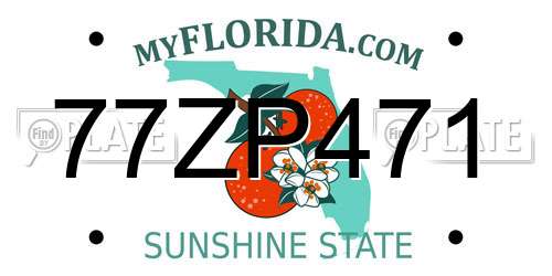 77ZP471 Florida License Plate