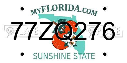77ZQ276 Florida License Plate