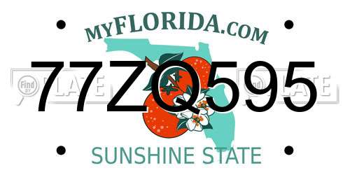 77ZQ595 Florida License Plate