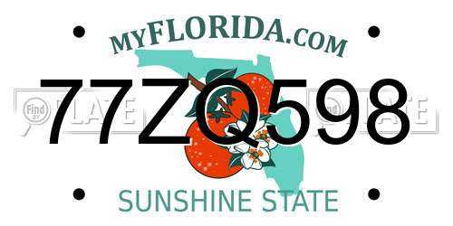 77ZQ598 Florida License Plate