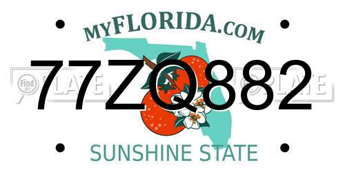 77ZQ882 Florida License Plate