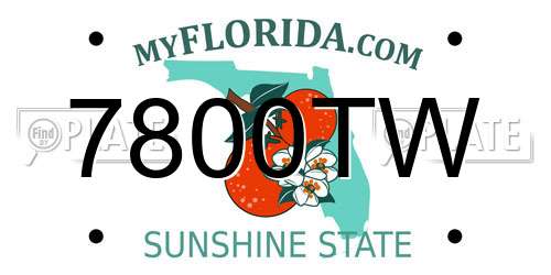 7800TW Florida License Plate