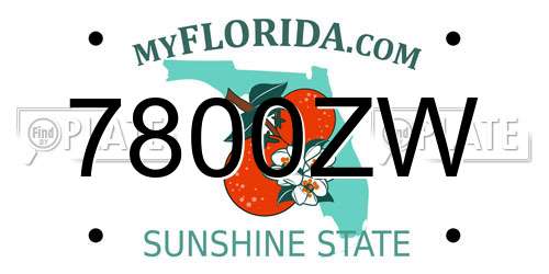 7800ZW Florida License Plate