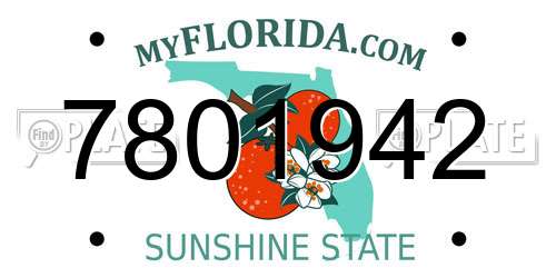 7801942 Florida License Plate